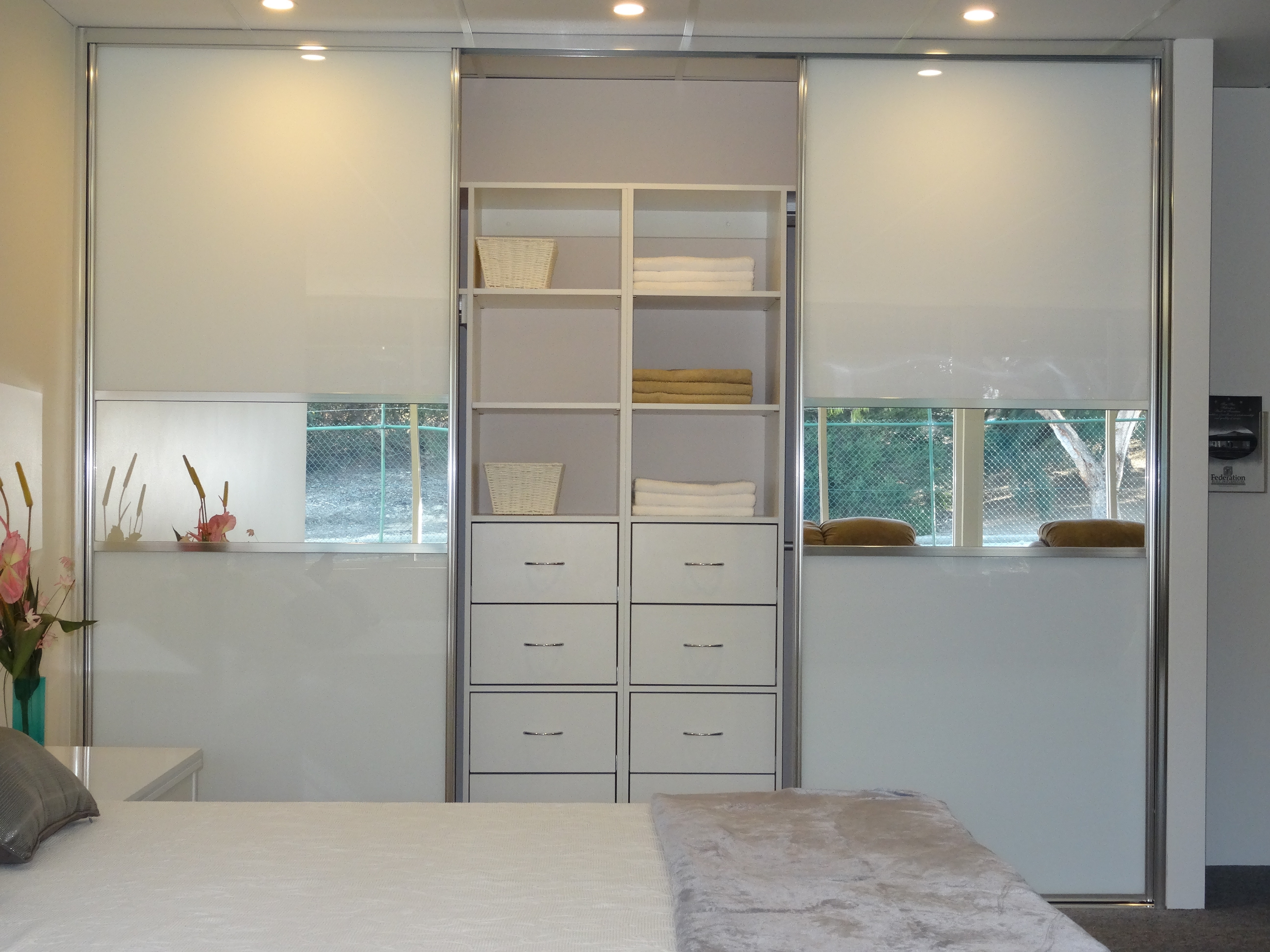 White Glass and Mirror Wardrobe - Federation Built in ...